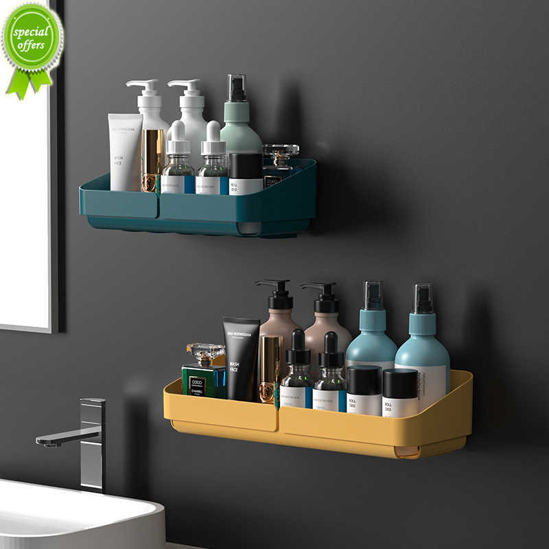 Neues Lagerregal Regal Wand Gewürz Organizer für Kosmetik Badezimmer ohne Bohren Küche Komfort Dusche Zubehör
