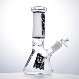 Glow in Dark Mini Glass Bongs Hookahs DAB Oil Rigs Bong Water Pipes met Diffused Downstam and Glass Bowl SCX01