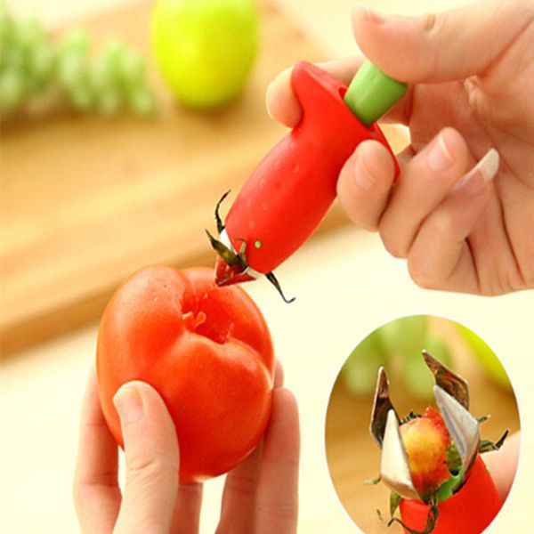 Nouveau fraise tige feuilles décortiqueur décapant enlèvement fruits Corer cuisine Gadgets # R571