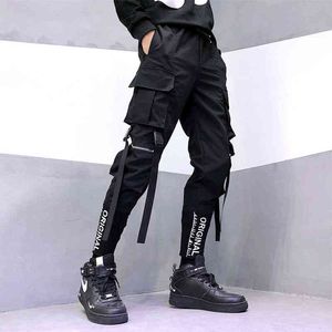 Nueva ropa de calle para hombre, pantalones bombachos de carga con múltiples bolsillos, pantalones de chándal informales de Hip Hop para hombre, pantalones para correr, pantalones de moda Harajuku para hombre G220507