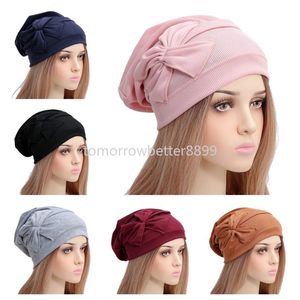 Nieuwe Streep Boog Hoed Mode Hoofddoek Moslim Vrouwen Chemo Cap Mutsen Motorkap Hijab Tulband Haaruitval Head Cover Wrap Turbante mujer