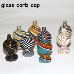 fumer Stripe Clear Glass Bubble Carb Cap coloré Caps Suitfor XL Quartz Banger Nails Bongs Dab outil
