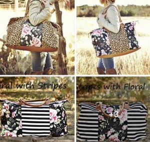 Nouveau sac polochon léopard fleuri à rayures grand voyage camouflage camo fourre-tout patchwork sac à main double poignées Sarah Weekenders sac DC495