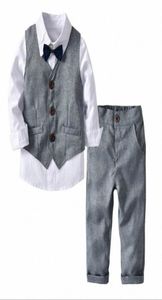NOUVEAU ÉTUDIANT SUIGNEMENT BOYS SUIR BLANC SHIRT PANTAL 3PCS Gentleman Toddler Baby Boy Clothes 1S6I5096306