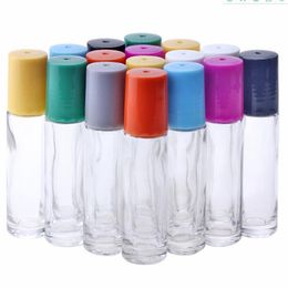 Nieuwe stijl 10 ml roll-on fles met kleur cap, kleurrijke etherische ol fles, lip oliefles