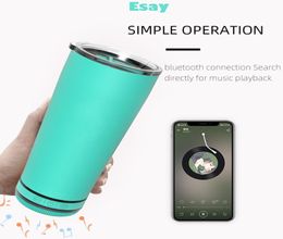 Nouveau style 18oz Bluetooth Music Cup plus haut haut-parleur Wireless Water Gubler Isolate Imperproping Café Mug Gift Present8282987