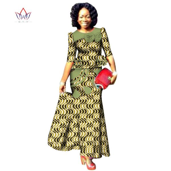 Nouveau Style 2019 mode africaine skrit ensembles pour femmes traditionnel grande taille vêtements africains Dashiki élégant femmes ensemble BRW WY2487