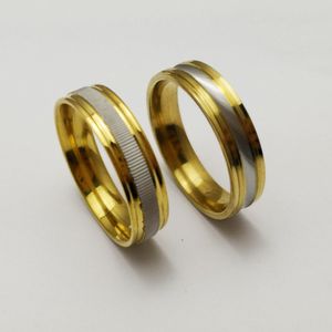 Nouveau style 316L bague en acier inoxydable anneaux de mariage plaqué or bague d'amour pour femmes hommes saint valentin size6-14