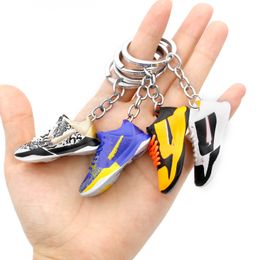 Nieuwe stijl 3D basketbal sleutelhanger stereo sneakers sleutelhangers PVC hoogwaardige sleutelhanger mode hanger voor mannen vrouwen