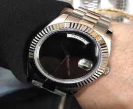 Nouveau style 41 mm Mouvement automatique Watch Men Date Just Black Dial 316 Band en acier inoxydable Watch9911213