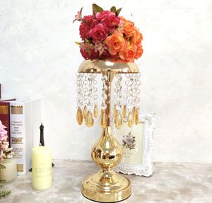 New Style Acrylic Crystal Wedding Gold Candelabra voor bruiloft decoratie centerpieces BEST0917