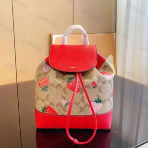 Nieuwe stijl Backpack Designers Back Pack Book Bag Women Fashion All-match grote capaciteit aardbeienpatroon Backpacks M1