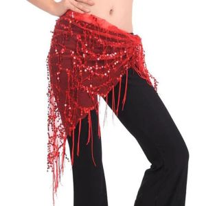 Nouveau style Costumes de danse de ventre paillettes Tassel Indian Belly Dance Hip Écharpe pour femmes Jupe Taie Chaîne Belly Dancing Belt