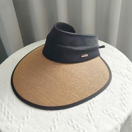Nieuwe stijl hoed met grote rand, lege hoge hoed, zomerzonnehoed voor buiten, bijpassende zonnehoed.