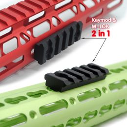 Nieuwe stijl Zwart 5 Slot / 2.2 Inch Keymod / M-Lok Picatinny / Weaver Rail Segment Handguard Sectie Aluminium