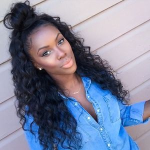 Deep Wave 13X4 Transparent Lace Front Wig Human Hair For Black Women Wet And Wavy Brazilian Curly