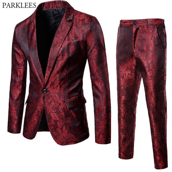 Nouveau style modèle de cajou costumes pour hommes un bouton blazer discothèque bar mâle chanteur hôte concert costume scène tenue chorus costumes x0909