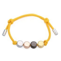 Nieuwe stijl Charm Designer 6 Colors Letter Bracelet verstelbaar titanium staal en snoer armband voor paar dames heren armbanden mode sieraden dames geschenken