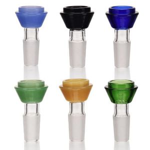 Nuevo estilo de vidrio colorido para fumar burbujeador 14 mm 18 mm junta masculina filtro de tabaco de hierba seca plataformas petroleras pipa de agua bong downstem titular de cigarrillos DHL