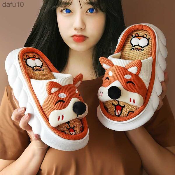 Nouveau Style confortable et doux dessin animé mignon beaux animaux chambre coton maison chaussures intérieur semelle épaisse Couples hommes femmes L230704