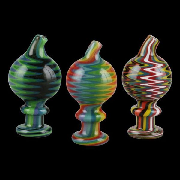 Nouveau Style Cool Coloré Pyrex Verre Épais À La Main Travaillé Bulle Carb Cap Chapeau Ongles Dabber Bongs Huile Rigs Fumeurs Accessoires DHL Gratuit