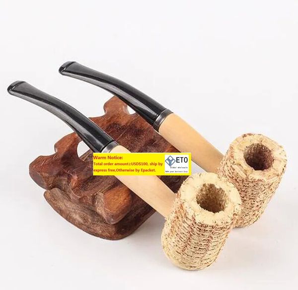 Nouveau style Corn Cob Material Cigarette Tobacco Smoke Pipes 140 mm Pipe de filtre droit Bonne dissipation de chaleur Boucche accessoires pour fumer LL