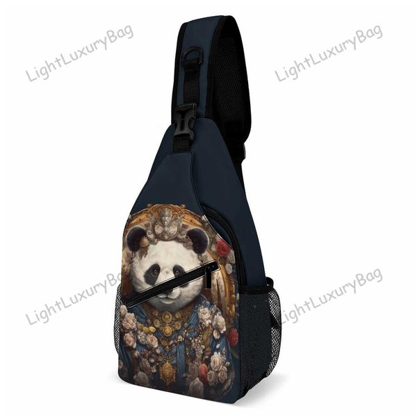 Nouveau style mignon panda sacs à bandoulière géométrique papier art entraînement sac de poitrine mode hommes conception vélo personnalisé sac à bandoulière téléphone décontracté petits sacs garçon sacs de voyage 230726