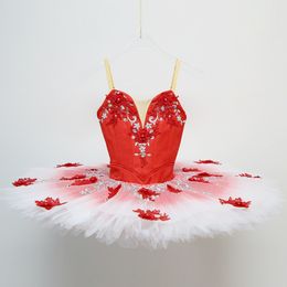 Nieuwe stijl Dancewear voor Kid Black Red Factory Wear Knie Classical Fairy Dress Ballet -kostuums op Tutu Lotard White Red