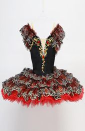 Nuevo estilo de baile para niños Black Red Factory Wear Knee Clásica Fairy Dress Ballet Disfraces en Tutu Leotard Green4976612