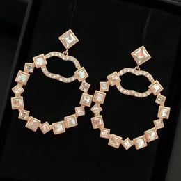 Nouveau Style Designer Boucles D'oreilles Lettre Goujons 925 Argent En Acier Inoxydable Marque Eardrop Femmes Perle Boucles D'oreilles Diamant Boucle D'oreille Bijoux De Fête De Mariage