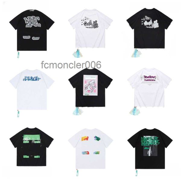 Nuevo estilo Diseñador de lujo Blanco Camiseta clásica Flecha Graffiti Claude Monet Pintura Su barco Impreso Tendencia de verano Sudadera Moda para hombres y mujeres Z1PJ Z1PJ