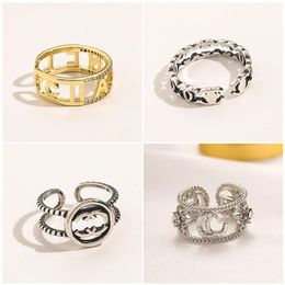Nieuwe Stijl Designer Ringen Nagel Vrouwen Diamant Letter 18k Vergulde Koperen Vinger Verstelbare Liefde Ring Voor Dames Luxe Feest Wedd288j