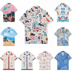 Nieuwe stijl Designer Shirt Mens knop omhoog Shirts Print Bowling Shirt Hawaii Floral Casual Shirts Men Slim Fit Short Sleeve Dress Hawaiian T-Shirt Grootte M-3XL 1688