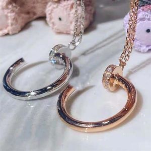 Nieuwe stijl diamanten gouden zilveren hanger ketting voor mannen en vrouwen mode-ontwerper ontwerp roestvrijstalen nagel sieraden303p