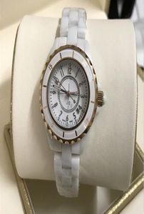 Nuevo estilo Diamond Lady White Black Ceramic Watches Wut Wristats for Women Fashion Exquisito Women Wristwatches1202652