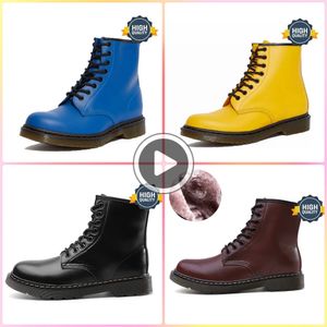 Nuevo estilo Doc Martenser Airwair Botín alto para mujer Dr Martinser Botas de mujer de diseñador Og 1460 Jadon Botines de mujer de napa de cuero liso Mocasín bajo