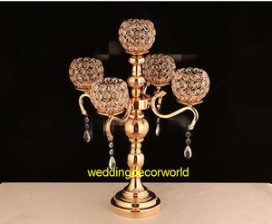Centres de table dorés élégants, nouveau style, décoration d'événements pour décoration de scène de mariage, 0950