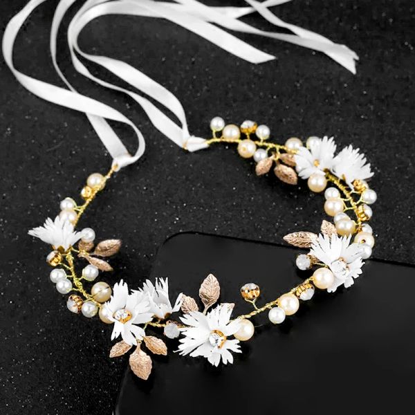 Bandeaux de perles pour femmes, nouveau Style élégant, bandeau de mariage, coiffure, couronne de fleurs, guirlande de mariée, cerceau, bijoux pour cheveux