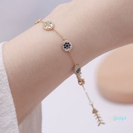 Nieuwe stijl Europese mode luxe glanzende zirkoon oceaanvis armband sieraden temperament damesmerk high-end 18k vergulde armband