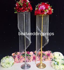 Nieuwe stijl Europese Decoratie Meubelartikelen Bruiloft Centerpieis Bloemstand, Tall Flower Vaas Gold Best01020