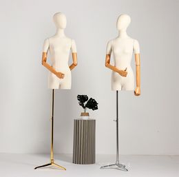 Mannequin d'exposition en tissu pour femmes, nouveau Style, demi-corps, modèle pliable, plate-forme de clavicule, Style de styliste