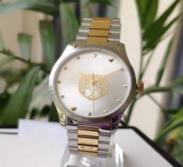 Nuevo estilo de moda reloj de pareja 38 mm 28 mm de lujo para hombre reloj de mujer correa de acero inoxidable catface reloj de pulsera de cuarzo montre de luxe216644370