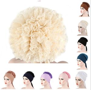 Nouveau Style fleur musulman islamique Hijab casquettes intérieures Beanie Cap sommeil Turban chapeau casquettes Bonnet GB953