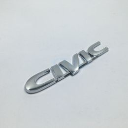 Nieuwe stijl voor Honda Civic Silver Letters Emblem Logo Badge Auto Achterste kofferbak Deksel Decoratie Sticker212W