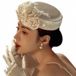 nouveau style français Hepburn chapeau haut de mariée dr cheveux accessoires voyage photo mariage headdr chapeau z1GB #