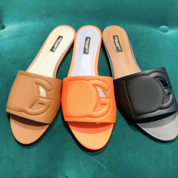 Brand de mode Sandale plate Slipper Talons de luxe Sliders en cuir extérieur pour hommes en cuir sexy