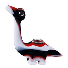 Hookahs New Style Glass Water Bongs Cute Dinosaur Mini Bong met Silicone Smoking Pijpen Onbreekbaar DAB RIGHT FREE TYPE