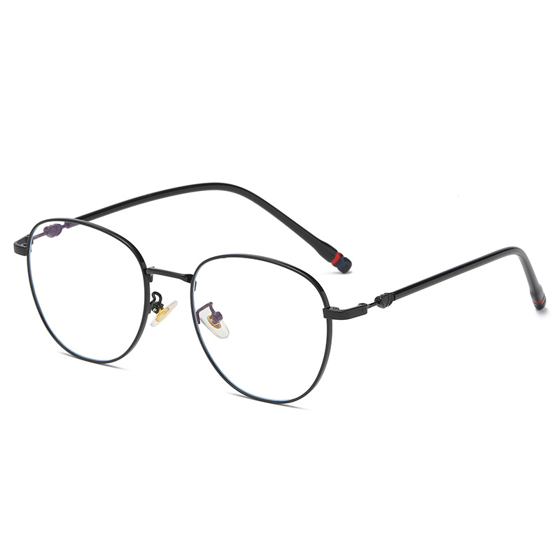 نظارات النمط الجديدة الإطار الرجعية الجولة المعدنية الإطار القليل من الكتب الأحمر المضاد للرجال للرجال والنساء نظارات مسطحة النظارات قصيرة النظر