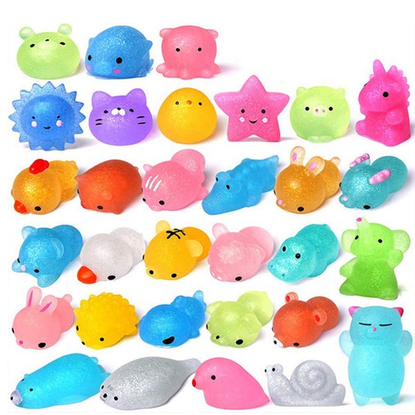 Nouveau Style Glitter Mochi Squishy Jouet Mignon Pet Seal Mini Soulage La Pression Squeeze Jouets Soulagement Du Stress Enfants Classe Boîte Au Trésor 0947