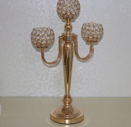 Candélabre en or de style nouveau pour centres de table de décoration de mariage best0908